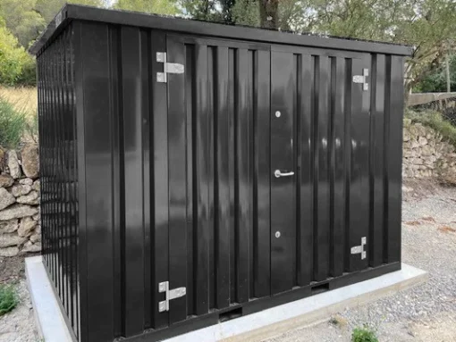 Conteneur Démontable Noir 3 X 2 Mètres – Avec Double Porte Sur Le Côté 3 Mètres (Grand Côté) – Image 2