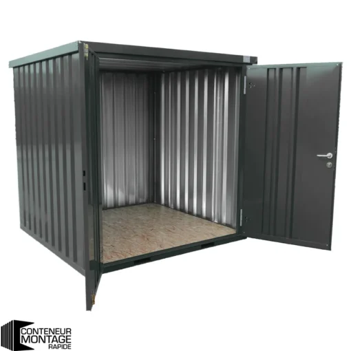 Conteneur Démontable Anthracite 3 X 2 Mètres – Avec Double Porte Sur Le Côté 3 Mètres (Grand Côté) – Image 6