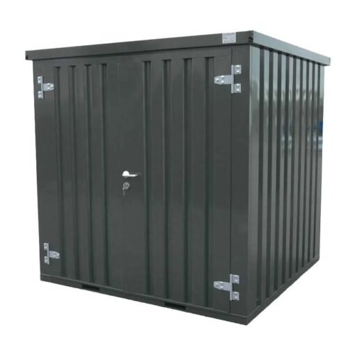 Conteneur 5 X 2 démontable Gris Anthracite  – Avec Double Porte Sur Le Côté 2 Mètres (Petit Côté)