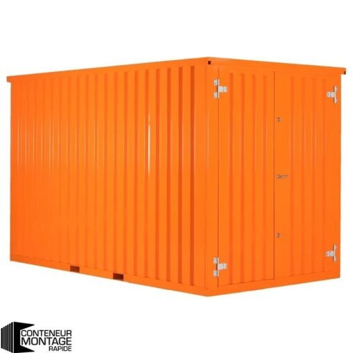 Conteneur Démontable Orange 2 X 2 Mètres – Avec Double Porte – Image 2