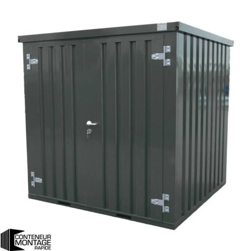 CONTENEURS 4 X 2 M DÉMONTABLES Anthracite  – Avec Double Porte Sur Le Côté 2 Mètres (Petit Côté) – Image 3